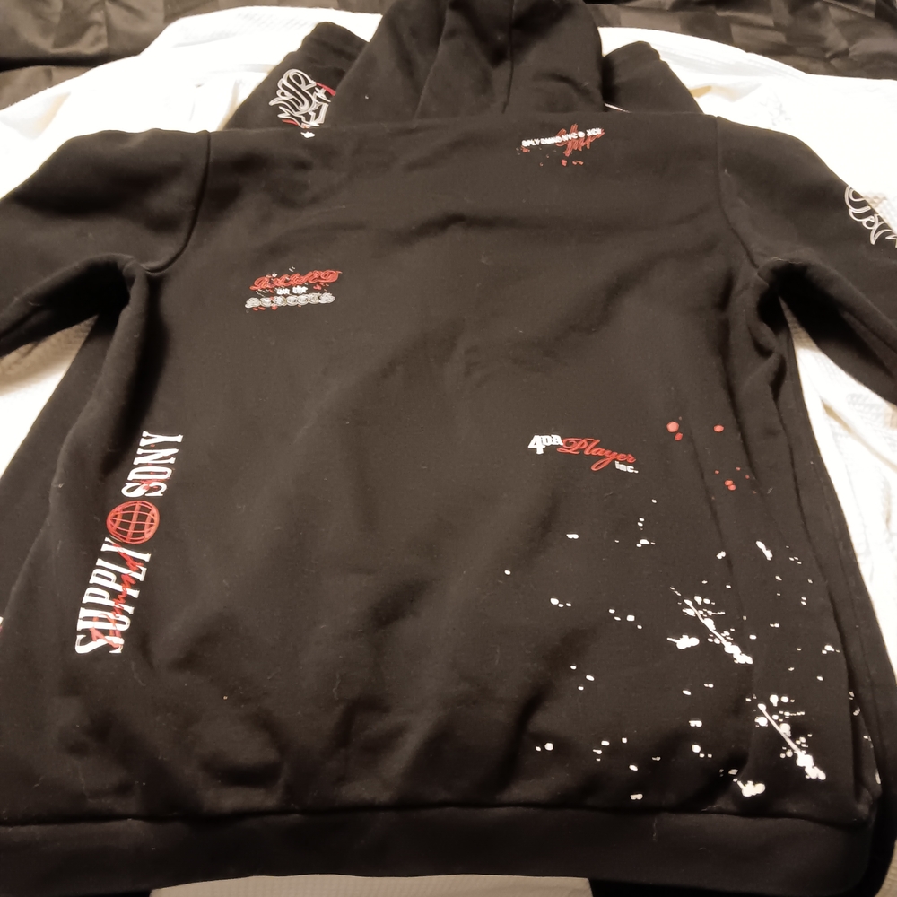 Black Hoodie with Graphic Print